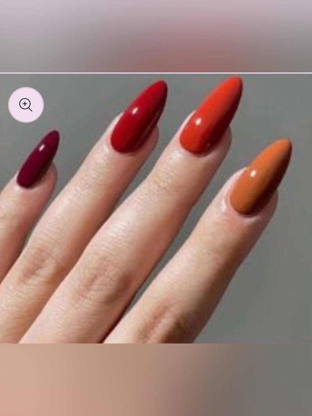 NEW Warm Gradient Almond Press-On Nails - Multi Red, Tan & Brick